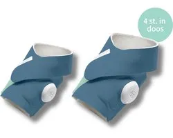 Chaussettes d'accessoires en tissu Owlet pour Owlet Dream Sock - Pack de 4 pour bébés de 0 à 18 mois - Hypoallergéniques et ultra-douces - Bedtime Blue