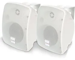 Artsound ASW65.2, Set van 2 waterdichte luidsprekers, 2-weg hifi luidspreker, 20-140 watt, met muurbeugel voor wandmontage, geschikt voor binnen en buiten, terras, tuin, sauna, zwembad, badkamer, kleur: wit