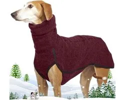Pull chaud Whippet et Greyhound Taille L - Fleece et épaisse veste d'extérieur contre le froid pour l'intérieur et l'extérieur - Gilet de chien doux pour petits à moyens chiens