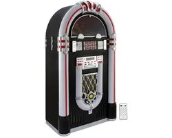 Jukebox vinyl platenspeler - zwart/chroom - 127cm - bluetooth