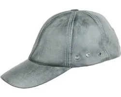 Black Jungle Grafton Leather Cap Biker Cap Leisure Cap Baseball Cap, Anthracite - ShopVlot