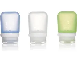 Human Gear - GoToob+ 3-Pack Small - - herbruikbaar - reisflacon - lekvrij - lichtgewicht - 53ml - Clear / Green / Blue