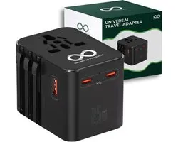 Universele Wereldstekker - Fast Charging Reisstekker - Reisadapter - USB C - USB A - Snel lader - Travel Adapter - USA - UK - Australië - Azië - Zuid-Amerika - Engeland - Europa - 2500W - 250V