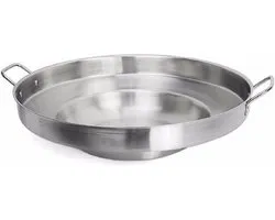 Grote Wok Comal - Cazo Griddle Pan - Buiten Koken - Roestvrij Staal - 58 cm Diameter - Metaal