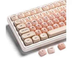 Draadloos Toetsenbord Keycaps - 132 Toetsknoppen PBT+PC Shine Through Keycap Set - Gradient keycaps - Mechanisch Keycaps - Gaming Toetsenbord Keycaps - Comfortabel & Duurzaam voor Mechanische Toetsenborden - Roze