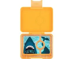Yumbox Snack - Bento box étanche - 3 compartiments - Yoyo Yellow / Plateau Shark