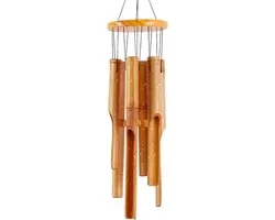 Bamboo wind chimes as a keepsake for mothers. Wooden wind chimes with melody and deep sound for outdoor, indoor garden and home decoration.