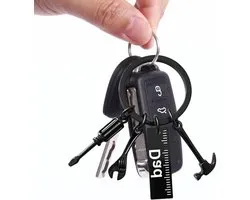 Sleutelhanger Gereedschap - Mini Tool - Dagelijks Gebruik - Multifunctioneel Ontwerp - 10 cm - Zwart