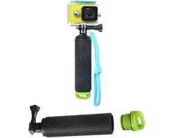 Perche à selfie étanche avec poignée flottante, compatible avec les caméras d'action GoPro Hero 10, 9, 8, 7, Hero Session, Fusion, Max, AKASO, SJCAM et DJI Osmo (vert).