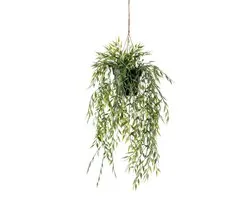 Emerald - Kunst Hangplant in pot Bamboe 50cm - Kunstplant voor binnen