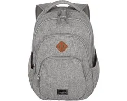 travelite vrijetijdsrugzak rugzak met laptopvak Basic Melange Backpack 22L Light Grey grijs
