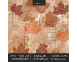 Autumn Fall Scrapbook Paper Pad 8x8 Decorative Scrapbooking Kit for Cardmaking Gifts, DIY Crafts, Printmaking, Papercrafts, Leaves Pattern Designer Paper