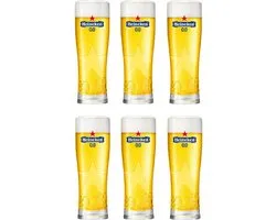 Heineken 0.0 Star Bierglazen - 25cl - 6 stuks - bierpakket - cadeauset