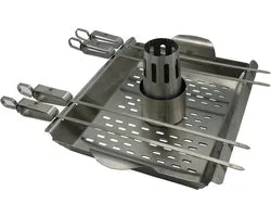 4cookz® 3-in-1 RVS BBQ groenterooster/Kiprooster - Chicken on Beercan