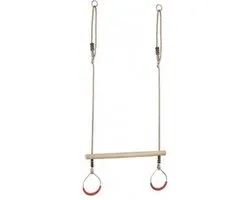 KBT ringtrapeze hout met metalen ringen rood