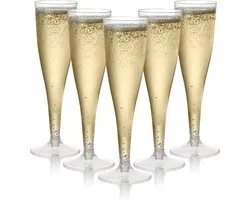 Matana – 24 Plastic Champagneglazen, 130ml – Herbruikbaar – Voor Bruiloften, Verjaardagen & Feesten