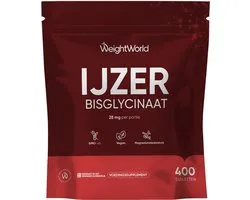 WeightWorld IJzer tabletten - 28 mg IJzer Bisglycinaat - 400 mini-tabletten voor 6+ maanden - Gemaakt in het VK - Vegan