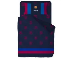 FC Barcelona Housse de couette Logos 240 X 220 Cm (Kussensloop 45 X 175 Cm)