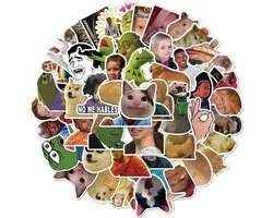 CHPN - Stickers - Meme stickers - 50 stuks - Grappige Meme Stickers Mix - Bekendste Memes van het Internet - Voor Computer, Laptop, Telefoon, Agenda etc - Hippe stickers
