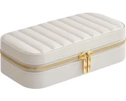Sieradendoos - Juwelendoos - Sieraden Organiser- Sieradendozen - Sieraden Opbergers - Juwelendoos - Doos - Meisjes/Dames - Juwelendoos Meisjes - Met make-upspiegel - Wit - 20.5*10.5*6 cm - Voor Ketting/oorbel/oorbellen/ring/broche...