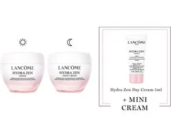 Lancôme Hydra Zen 2-Step Hydraterende Moisturizer Skincare Routine: Dagcreme | Nachtcreme + Cadeau - Hydra Zen Dagcreme 50ml & Hydra Zen Nachtcreme 50ml + Hydra Zen Dagcreme 5ml Cadeau