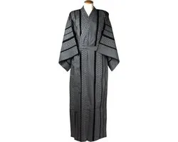 YUKATA JAPONAIS ORIGINAL sans marque AVEC CONCEPTION GÉOMÉTRIQUE (TAILLE VOIR LA DESCRIPTION DU PRODUIT !!) Kimono de nuit unisexe XL