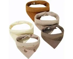 Lot de 5 bavoirs anti-bave - bavoirs bébé en mousseline avec bouton-pression - arc-en-ciel - bavoirs bébé - bavoirs anti-bave - bavoirs anti-régurgitation - bavoirs 100 % coton - bavoir bandana bébé - bavoirs lavables