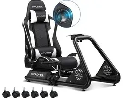 GTPLAYER - Simulator Cockpit - Met Luidsprekers en Stuurwiel Steun - Wit