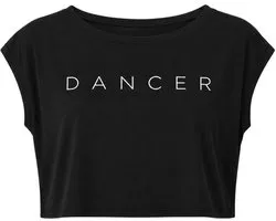 Dancer Dancewear - Dans t-shirt "Dance" - Zwart - Dames - maat 14