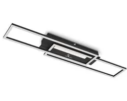Briloner Lighting - LED ceiling light with middle light, warm white light colour, individually switchable LED ceiling light, memory function, rotatable living room lamp, black 3546-015