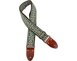 Gaucho GST-1283-2 Classic Jacquard Serie gitaarriem groen/wit
