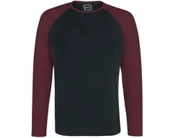 R.E.D. Rock-Engineered Design Zwart-rood shirt met lange mouwen - Heren - 3XL
