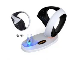 NAXSIR Oplaadstation voor PS VR2-Controllers | Wit | LED-Statusindicator | Tegelijkertijd 2 Controllers Opladen | Met 2 Magnetische Type-C Adapters | Plug-and-Play | Geschikt voor PS5 VR2