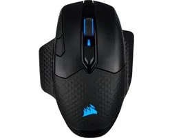 Corsair DARK CORE RGB PRO, Droitier, Optique, RF Wireless + Bluetooth + USB Type-A, 18000 DPI, Noir