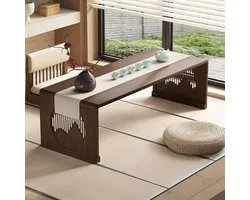 Foldable Bamboo Japanese Low Coffee Table, Portable Tatami Tea Table for Floor Sitting, Rectangular Low Dining Tables for Living Room, Bay Window, Balcony(Walnut color,80x48x30cm/31.5x18.9x11.8in)