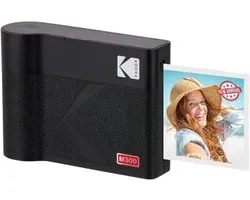 Kodak draagbare fotoprinter Mini 3 ERA – Hoge kwaliteit 4PASS-prints, waterbestendig, formaat met / zonder rand, compact, retro-ontwerp - zwart