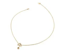 GUESS collier Love Bites 16-18" Pave Hearts Necklace Yellow Gold doré