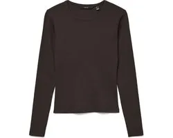 Vero Moda T-shirt Vmchloe Ls Short Top Jrs Noos 10306897 Chocolate Torte Dames Maat - S