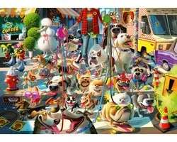 Ravensburger puzzel cartoon honden 1000 stukjes legpuzzel volwassenen.