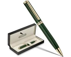BEILUNER Luxury Gel Pen with 24K Gold Plating, Green Piano Lacquer, Luxury Craftsmanship, Gift Set for Men & Women, Diploma Gift, Executive, Office, Clicking Pen
