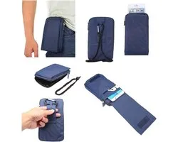 Verticaal, gestreept, ritssluiting, voor Elephone A8 - blauw XXM (18 x 10 cm)