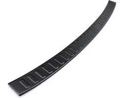 teileplus24 AL127 Achterbumperprotector gemaakt van technisch puur aluminium met 3D reliëf en afschuining, voertuigspecifieke pasvorm, eenvoudige installatie, Farbe Alu:Zwart