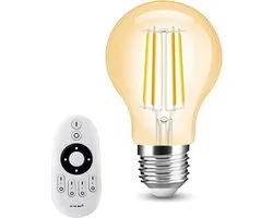 Milight Dual White smart filament lamp met afstandsbediening - 7W - E27 fitting - A60 model amberkleurig - Smart lamp