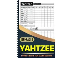 Feuilles de score Yahtzee - 120 feuilles pour 720 jeux - Bloc de scores grand format 6x9 pouces pour un suivi clair