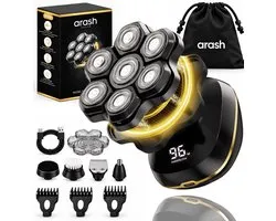 Arash® Scheerapparaat Mannen 8-in-1 - Head Shaver voor Hoofd & Lichaam - Scheermachine voor Hoofd - Hoofd Kaal Scheren - Elektrisch Scheerapparaat - Skull Skinglide Pro - Nat & Droog te Gebruiken