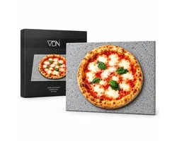 Pierre à pizza pour barbecue et four - Lave de l'Etna - Accessoires pour barbecue - Fabriquée en Italie - Pierre à pain - 30x38x1.1 - VDN