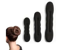 3x Magic Bun Maker - Haar style hulpstuk - Bun knot maker - Knotrolband - Maak de perfecte haarknot - Styling tool - Haarclip easy knotje donut - Haarproduct - Haarelastiek - Zwart - 3 Maten