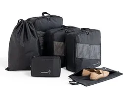 a sunny day Packing Cubes - Bagage Organizers - 6 delig - Backpack Organizer - Compression Cube - Packing Cubes met Compressierits - Zwart