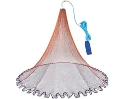 Filet de pêche, filet de lancer pour la pêche, en nylon, filets de pêche avec lest, lancer à la main, filet de pêche, diamètre de 1,8 mètre, convient aux rivières et aux lacs