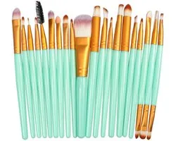 20Stuks Make-Up Kwasten Set Groen Oogschaduw Foundation Poeder Eyeliner Wimper Lip Make Up Borstel Cosmetische beauty Tool Kit Hot